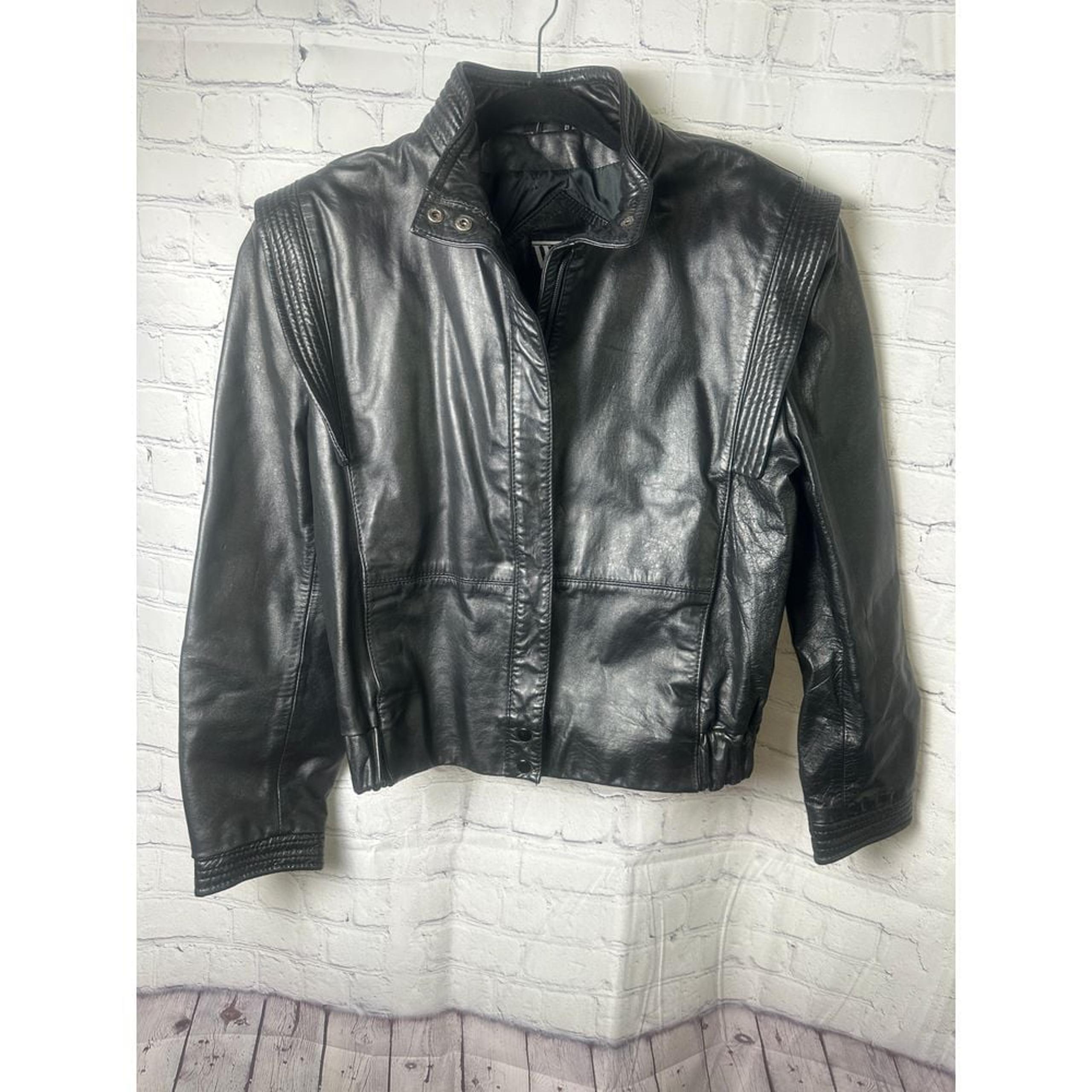 WINLIT LADIES BLACK VINTAGE LEATHER JACKET (9/10) GENTLY WORN