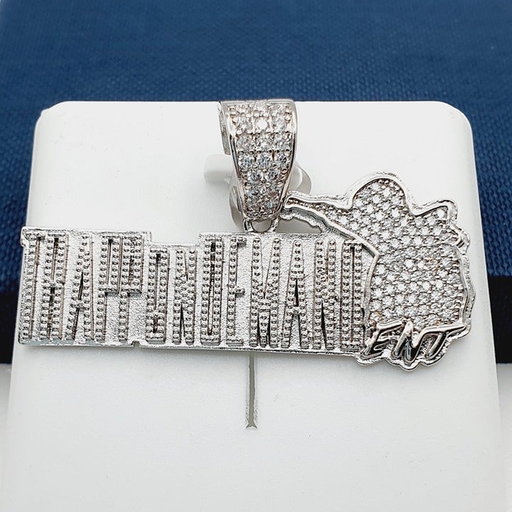 925 Sterling Silver Plated CZ Pendant, INUS1BR082