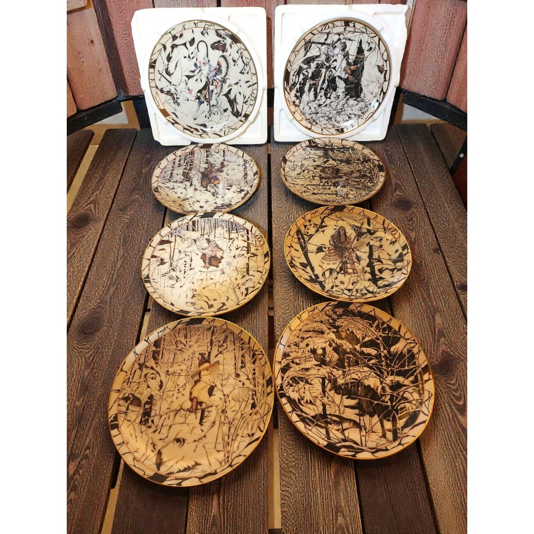 Huge Lot 8 Bradford Exchange Plates Silent Journey Diana Casey Wolf Spirit COAs