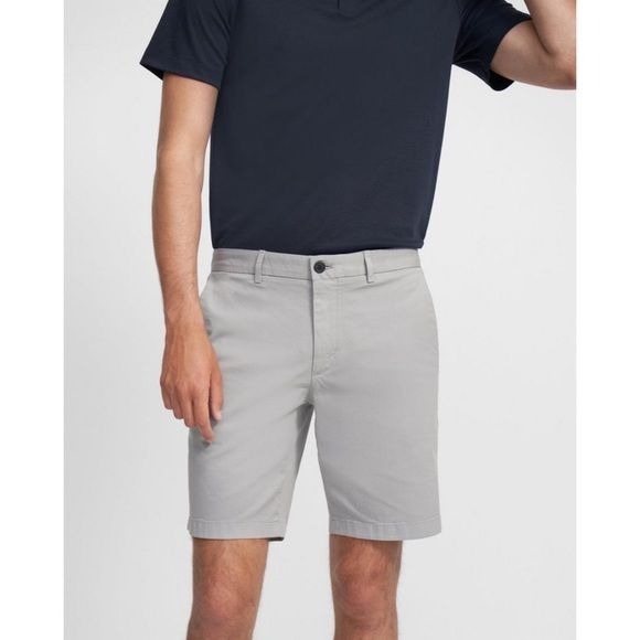 Theory Zaine Shorts Cotton Smoke Gray Chino Preppy Mens New Sz 40