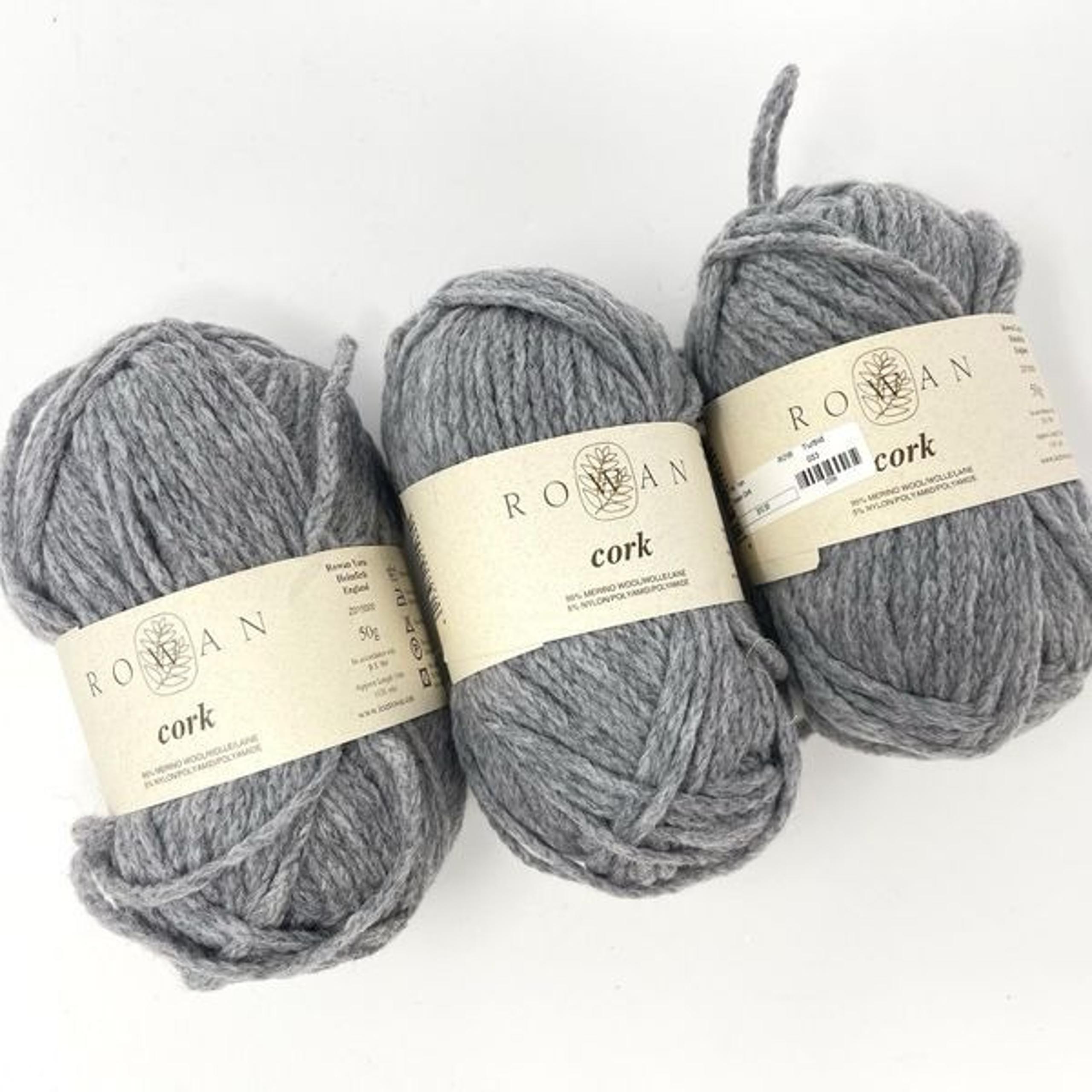 Rowan Cork Merino Wool Nylon Yarn Color SH033 Gray Dye Lot 30F3 (3 Skeins)