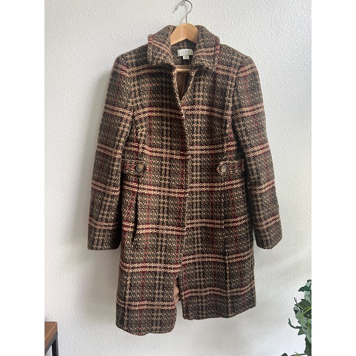Women’s LOFT mid trench coat jacket double breasted over coat size 6