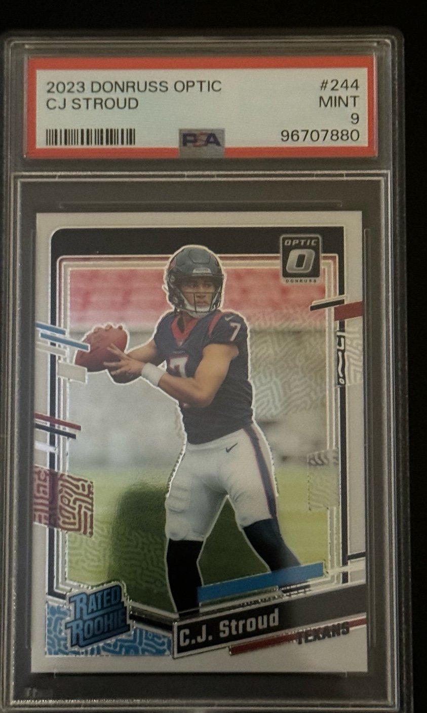 CJ stroud psa 9 optic rated rookie base 2 slab lot