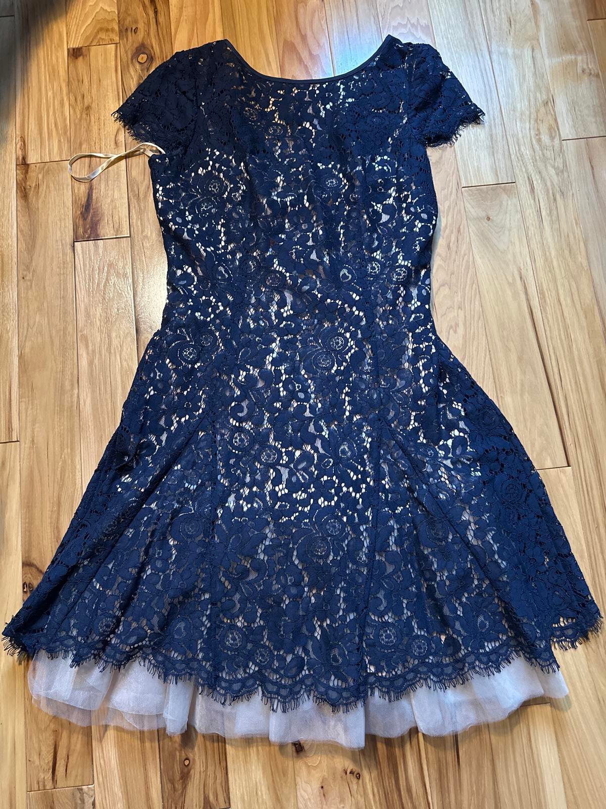 Gorgeous Eliza J Navy/Blush Lace Dress! Sz 6