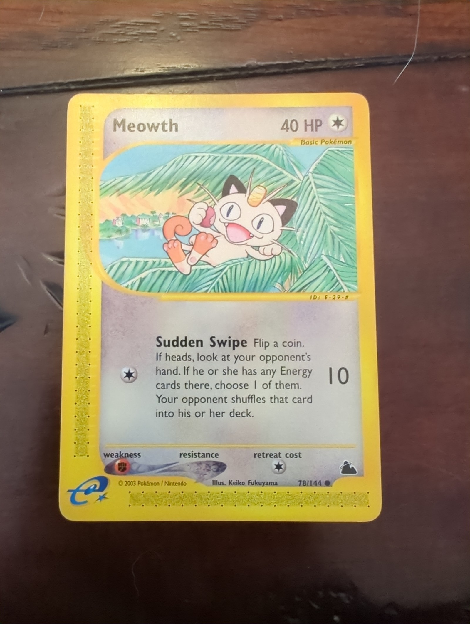 Pokemon Card Meowth 78/144 Skyridge e-reader