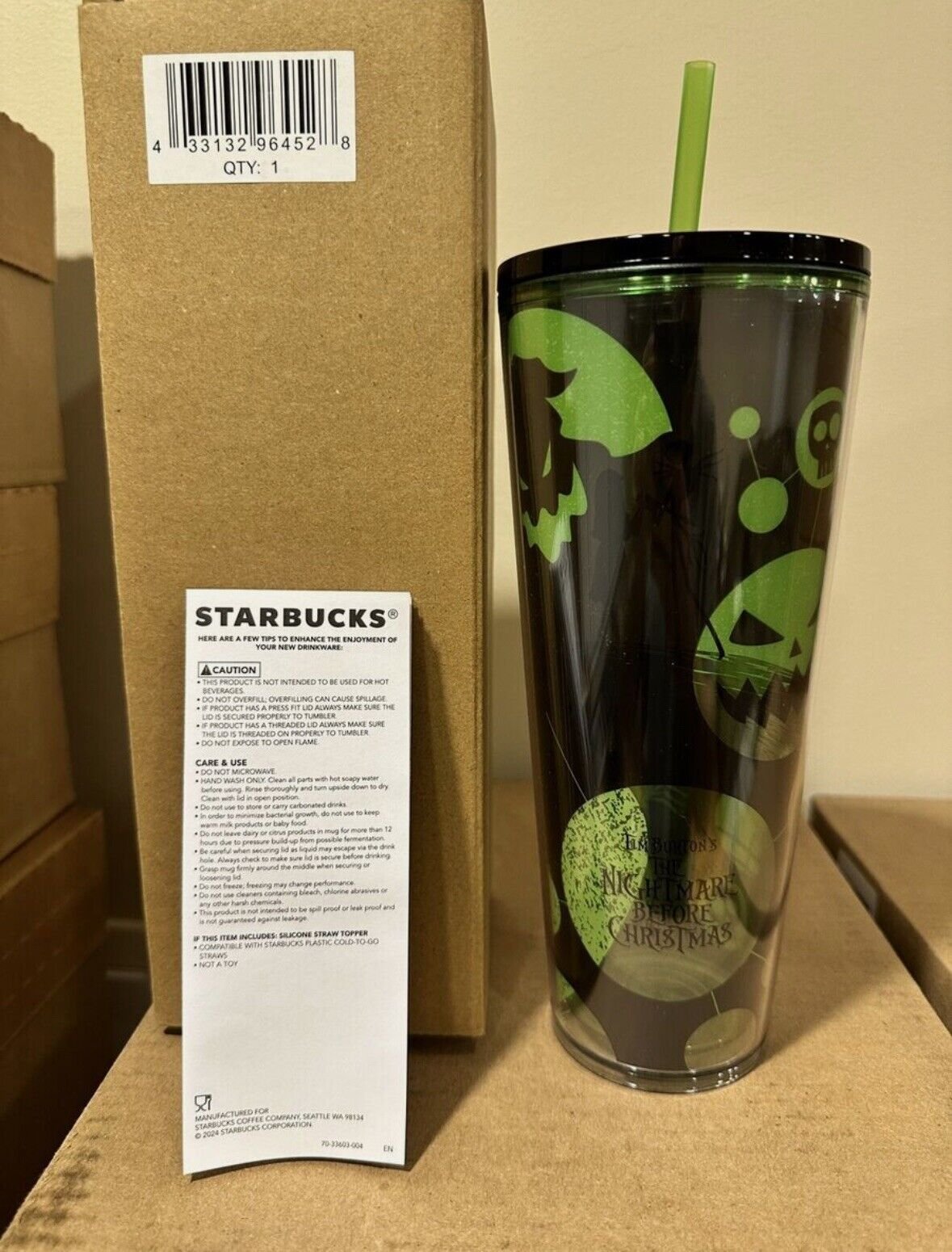 Starbucks Disney Nightmare Before Christmas Tumbler IN HAND SHIPS FREE in 1 DAY