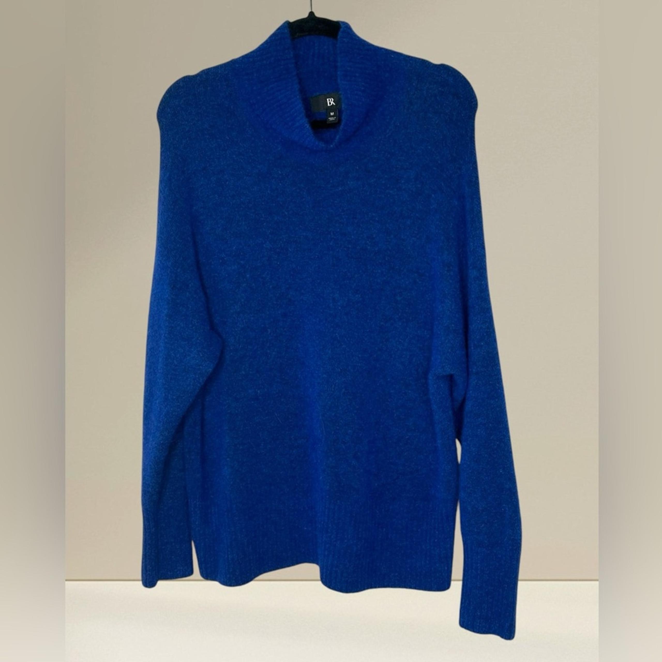 Banana Republic Size Medium  Alpaca Blend Atiena Mock Neck Royal Blue Sweater