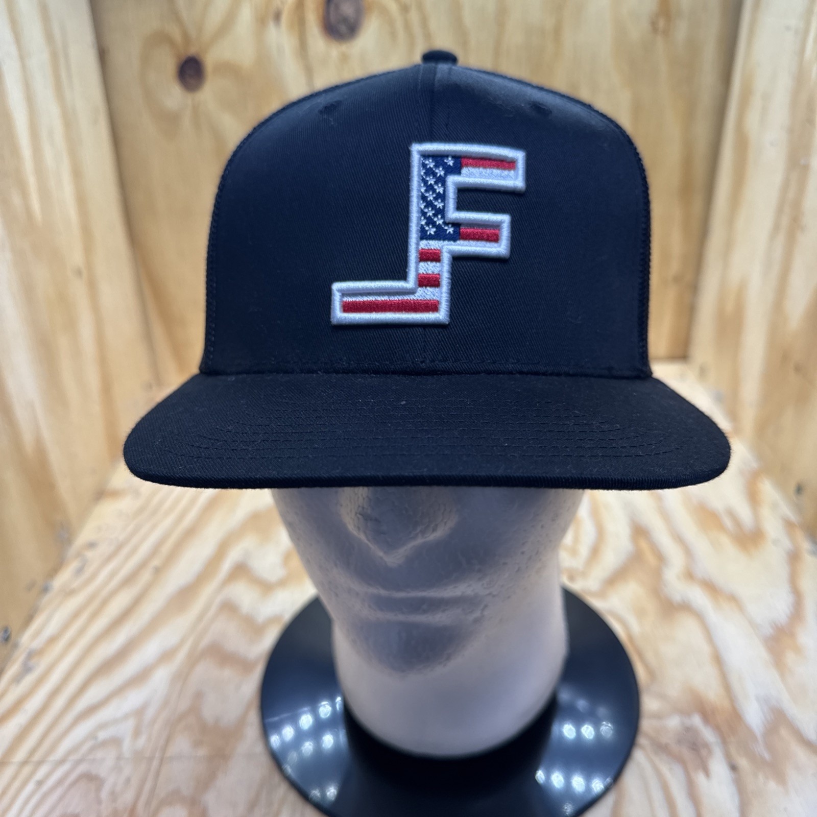 Lane Frost Patriot Black Trucker Hat American Flag Cowboy Rodeo Cap Adjustable