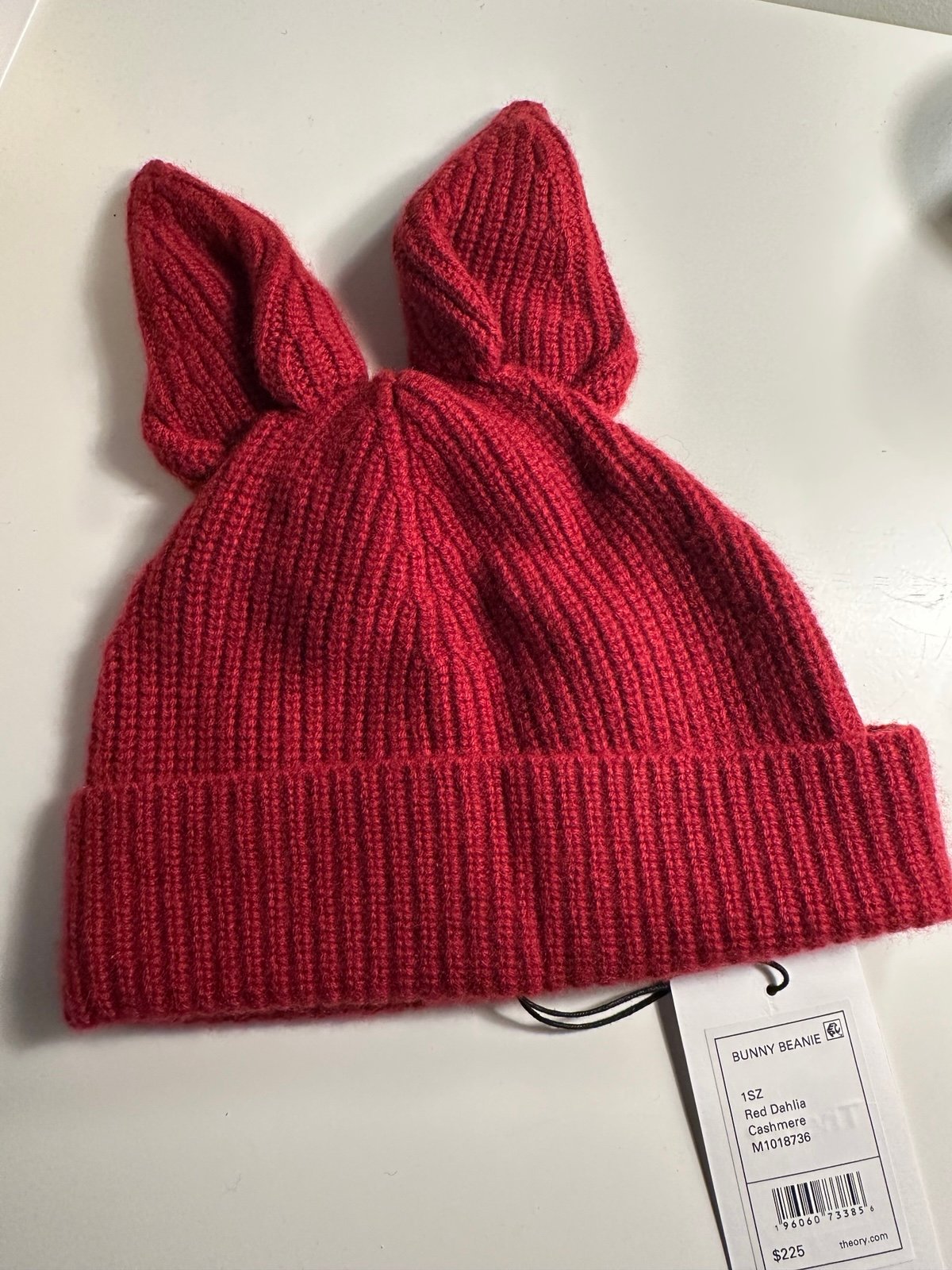 THEORY Bunny Beanie in Ribbed Cashmere