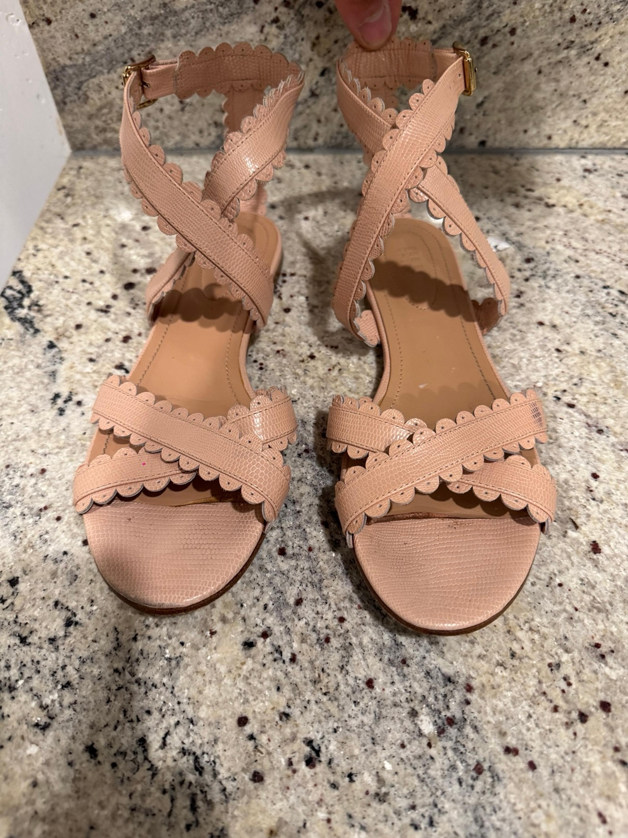 SEE BY CHLOE Scalloped Pink Sandals size 38 1/2