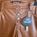 NWT Dollhouse Brown Vegan Leather Button Front High Rise Flare Pants