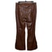 NWT Dollhouse Brown Vegan Leather Button Front High Rise Flare Pants