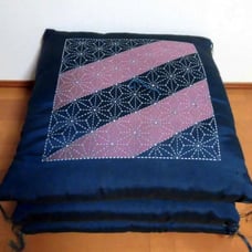 Zafu (Floor Cushion) ★ 3-Piece Set for Guests, Navy Blue, 55 x 59cm