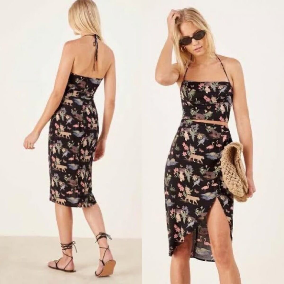 Reformation Salento Wrap Dress Brasilia Animal Print 2