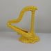 Art Craft Products California Yellow Embossed Harp Shape Planter Vintage 9.25