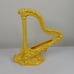 Art Craft Products California Yellow Embossed Harp Shape Planter Vintage 9.25