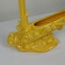 Art Craft Products California Yellow Embossed Harp Shape Planter Vintage 9.25