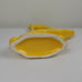 Art Craft Products California Yellow Embossed Harp Shape Planter Vintage 9.25