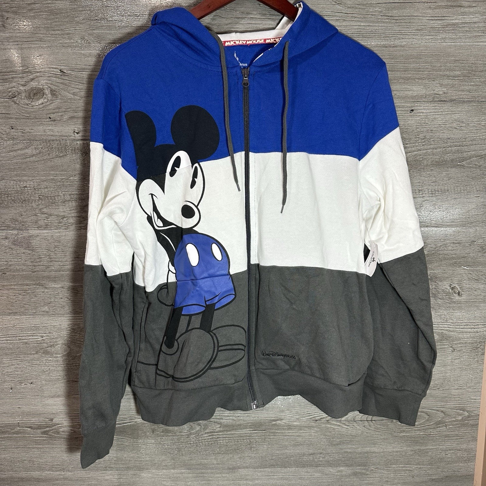 Disney Parks Mickey Mouse Hoodie Zip Up Women’s Large Walt Disneyworld NWT