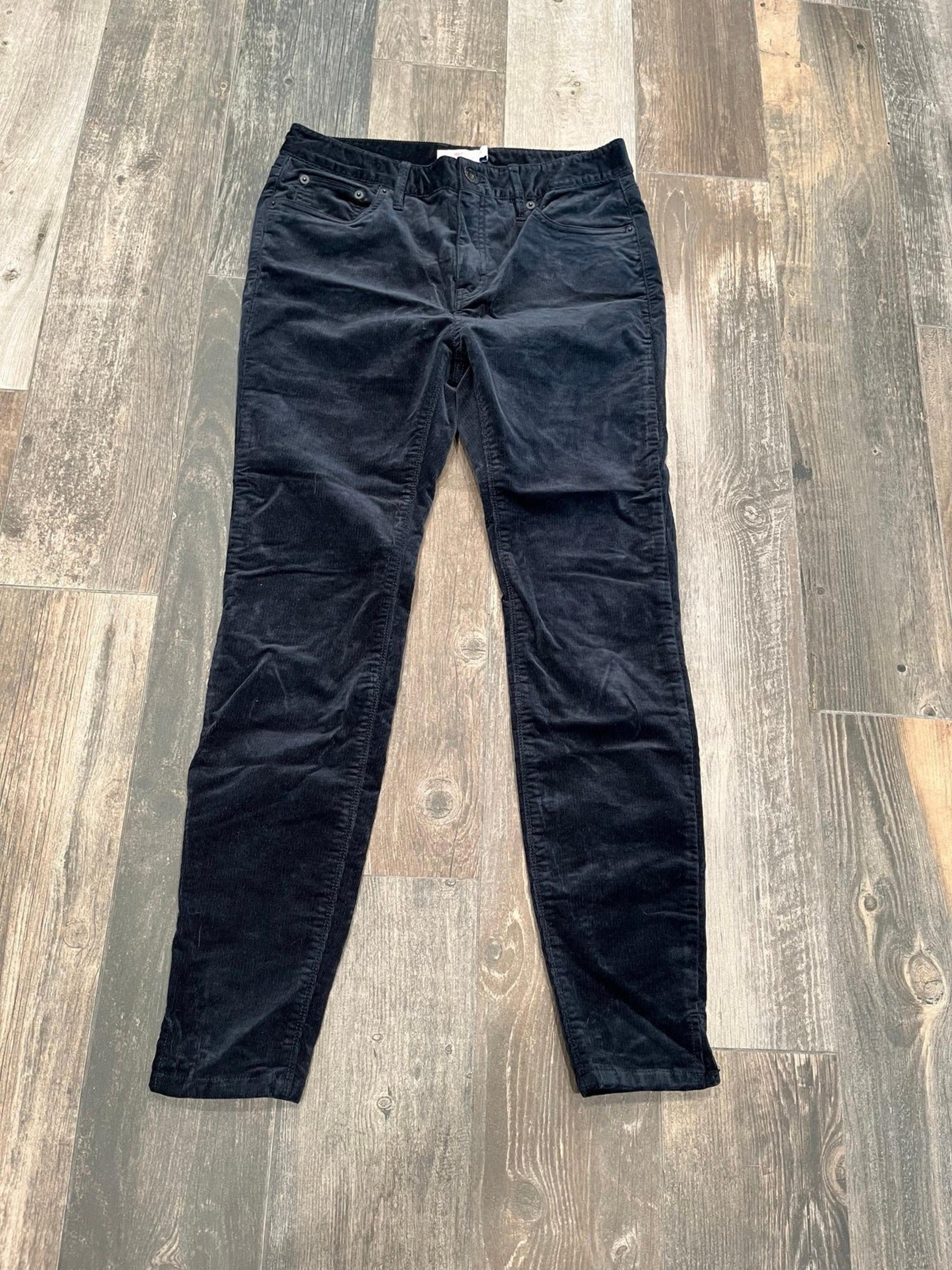 Vineyard Vines Womens Jamie Pants Corduroy Skinny Leg Ankle Black sz 6