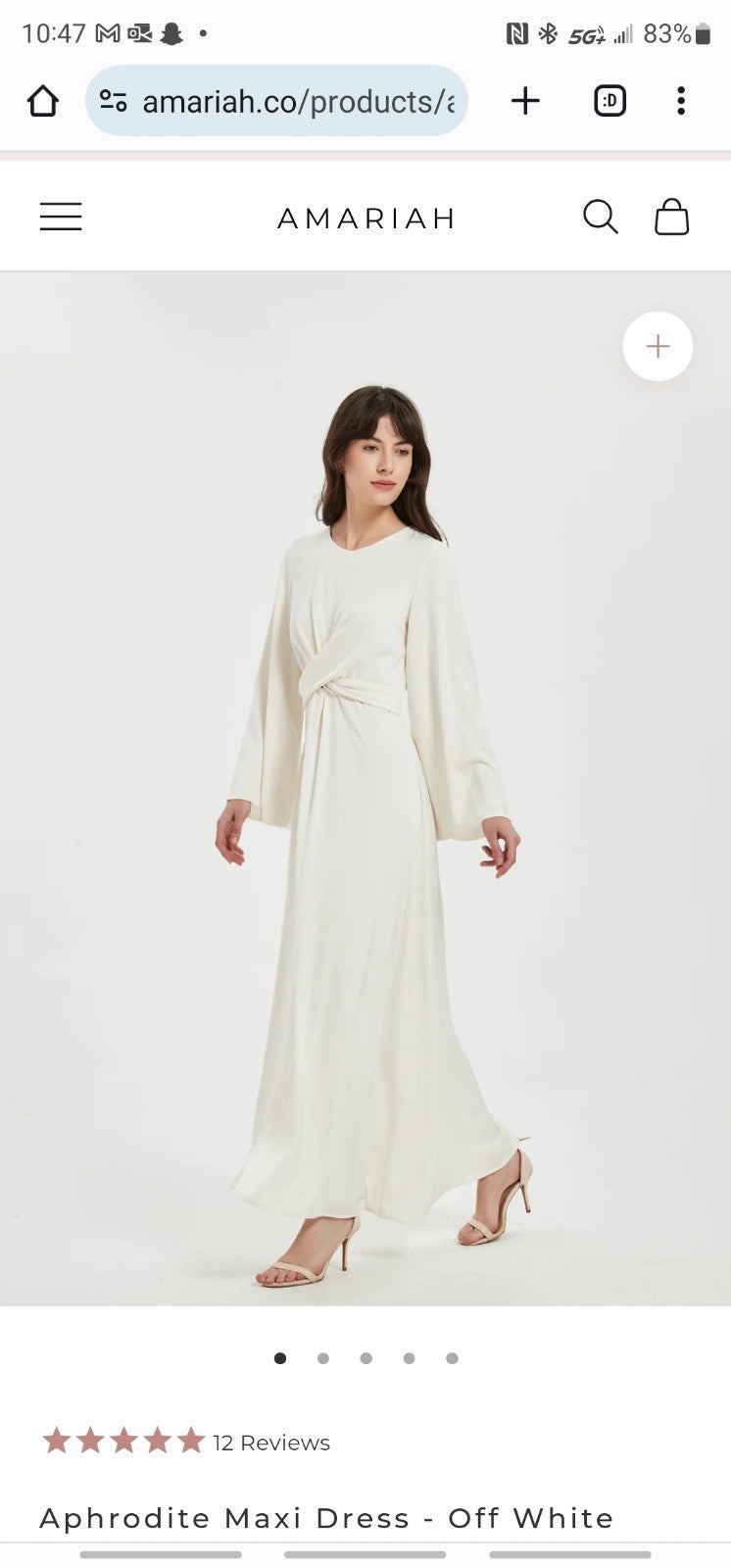 Amariah white satin dress