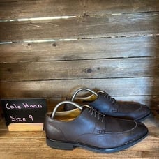 Mens Cole Haan Brown Leather Split Toe Oxford Dress Shoes Size 9 M EUC