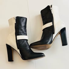 Harley Quinn Inspired Black & White Ankle Boots
