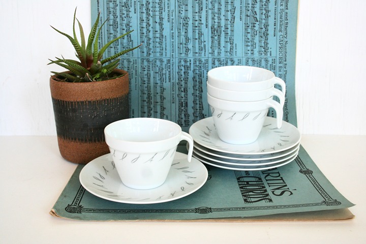 Vintage JAL cups plates Japanese Airlines mid century Noritake 1960s atomic fine
