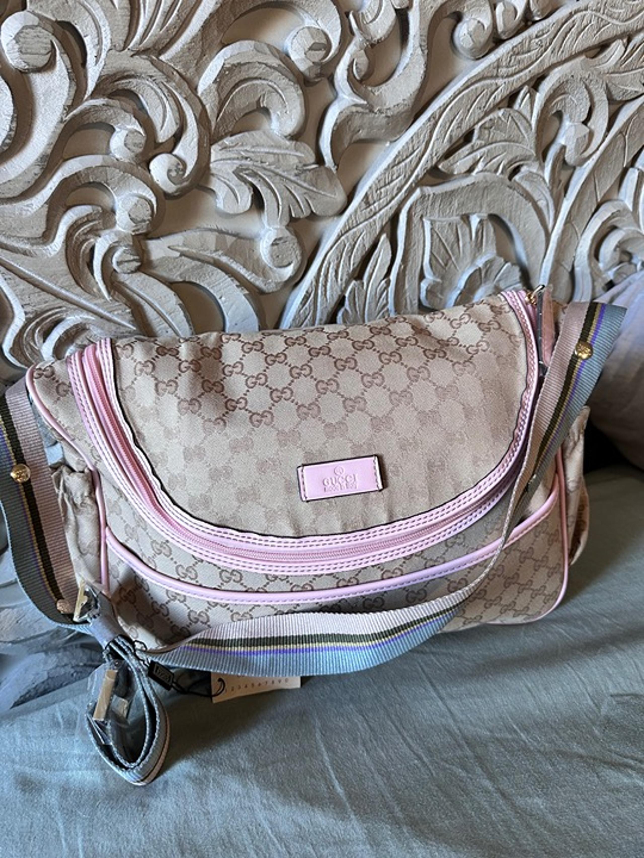 Gucci Diaper Bag | Pink GG Monogram Luxury Baby Bag