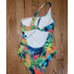 ABS BY ALLEN SCHWARTZ One Shoulder Hawaiian Tropical Swimsuit Women's Size 12