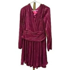 NWT Lilly Pulitzer Jessamie Long Sleeve Dress in Metallic Mulberry Foil Size 10