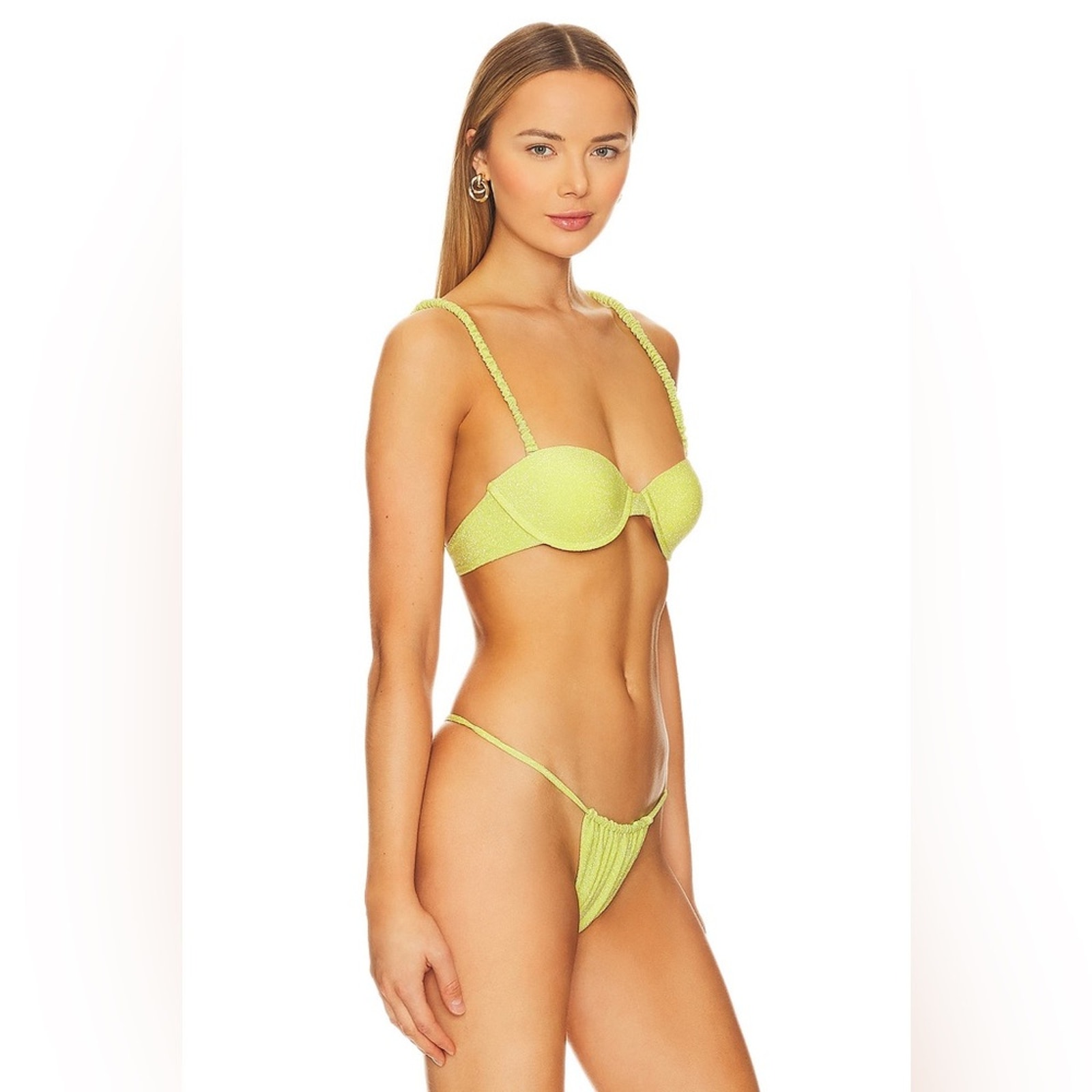 NWT Lovers + Friends Sun Will Shine Underwire Bikini In Acid Yellow Size Medium