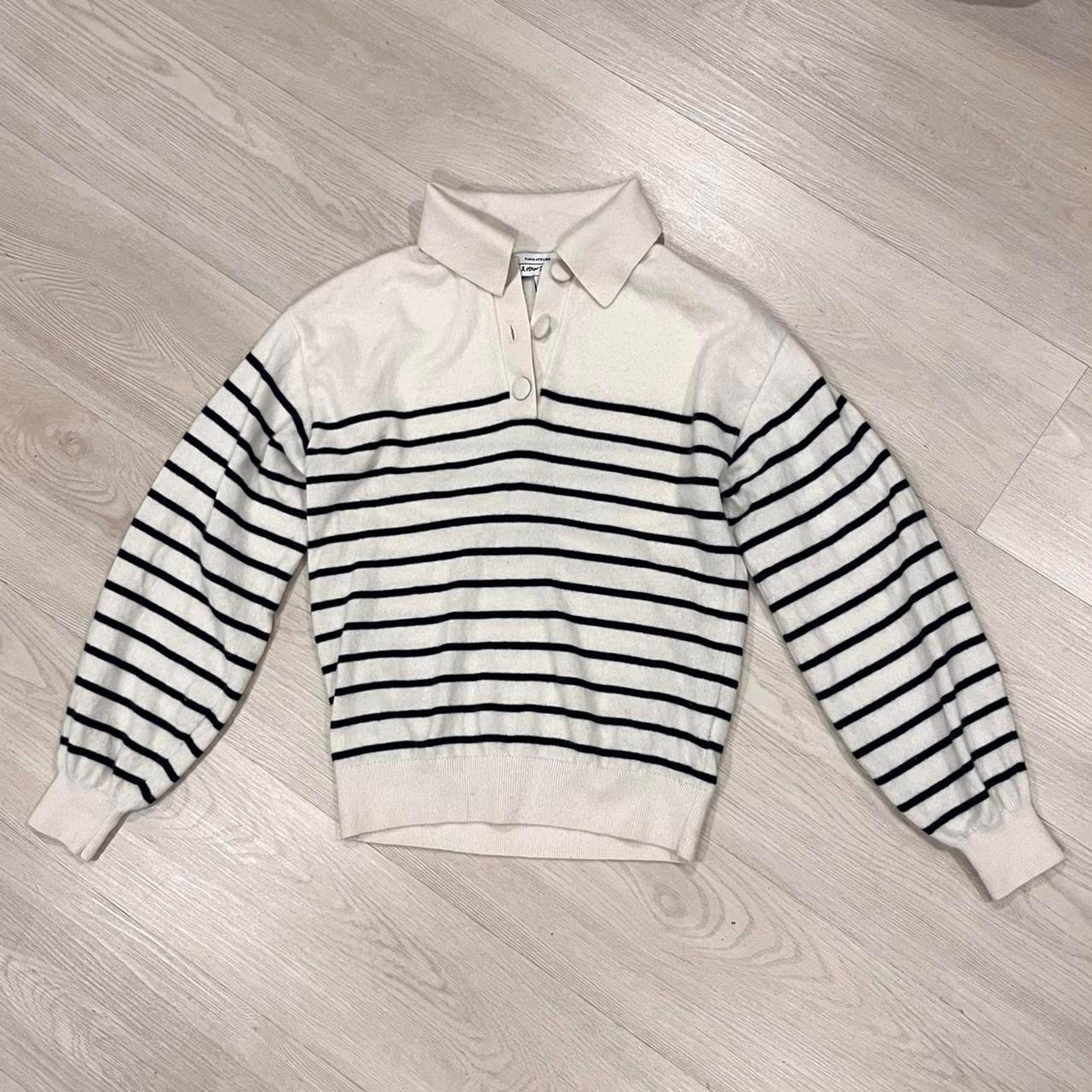 and other stories wool striped polo sweater