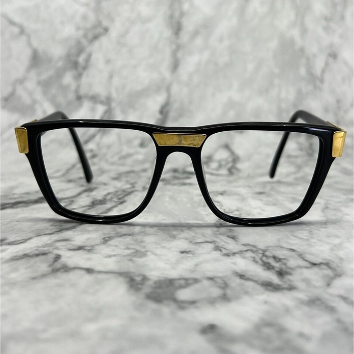 Borbonese BO786 410 Eyeglasses Frames Acetate Black Gold Square