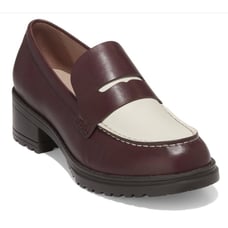 Cole Haan Camea Lug Loafer Bloodstone/Ivory Leather Size 9.5 NIB Chic Slip On