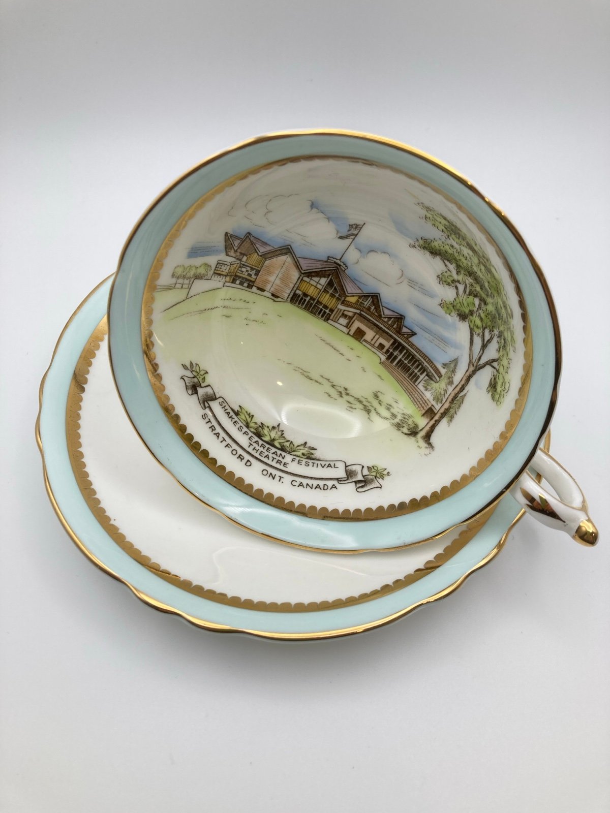 Paragon Shakespeare Festival Theatre Tea Cup Saucer Bone China England Canada