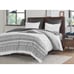 INK+IVY 3PC Full/ Queen , Chic Chevron Chenille Tufting Accent Boho Duvet Set