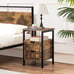 Bedside Table Open Storage Shelf, Wooden Bedside Cabinet Chairside Table