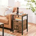 Bedside Table Open Storage Shelf, Wooden Bedside Cabinet Chairside Table