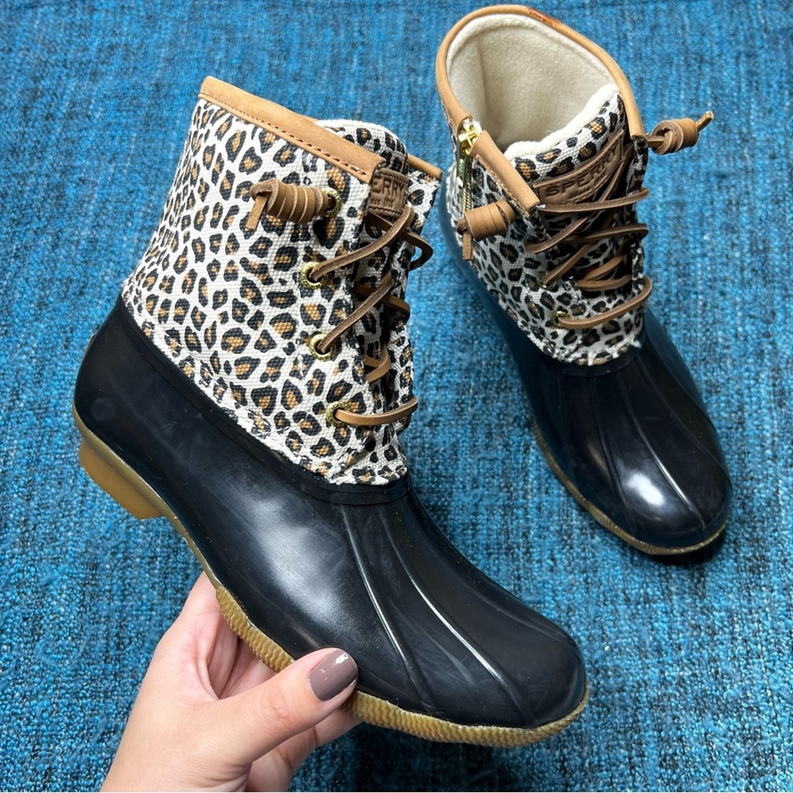 Cheetah sperry boots 2025