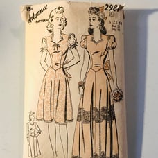 Advance 2981 Misses’ Dress with flared Skirt in 2 Lengths Size 14 Bust 32