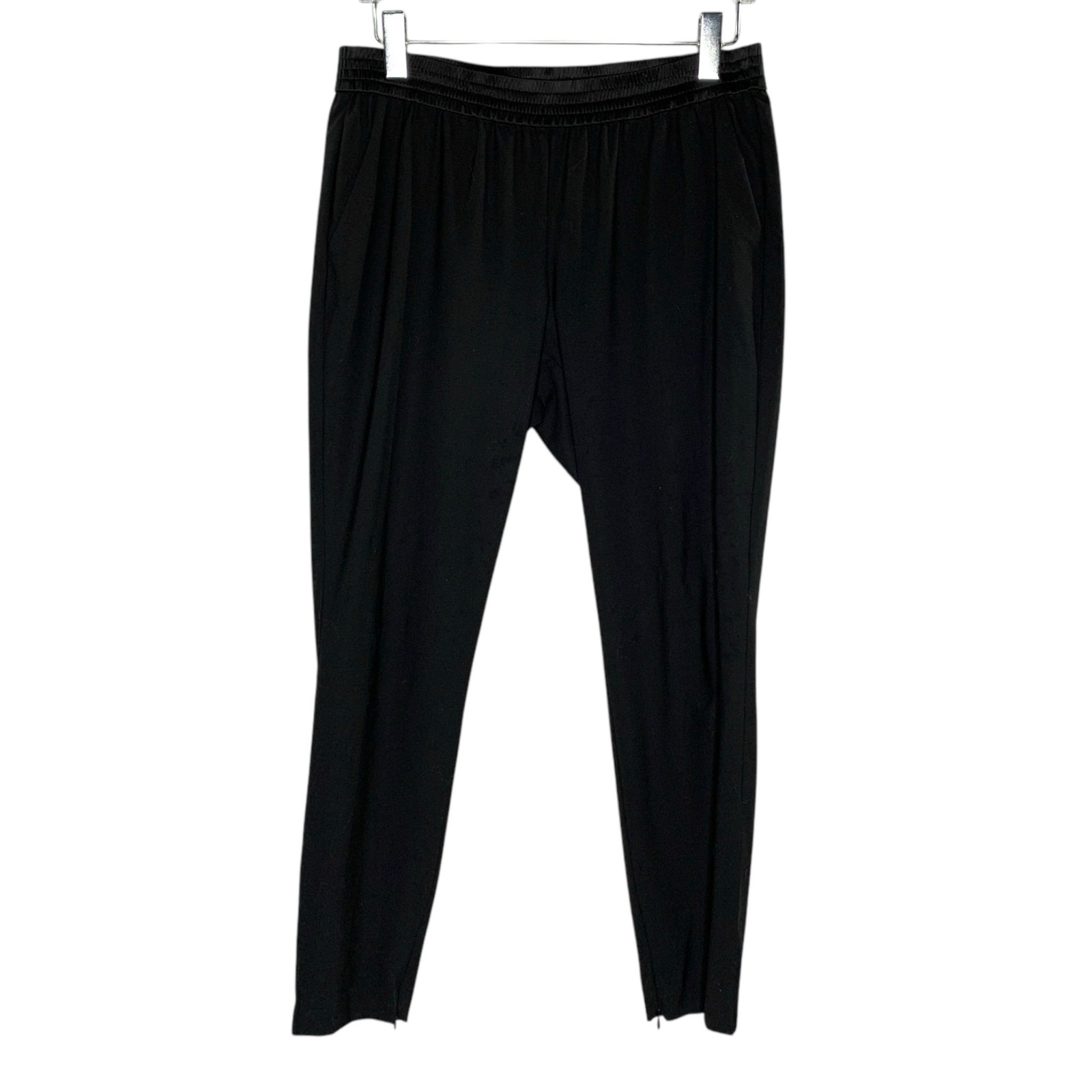 Eileen Fisher M The Fisher Project Black Pull On Pants Zip Ankle Tapered Leg