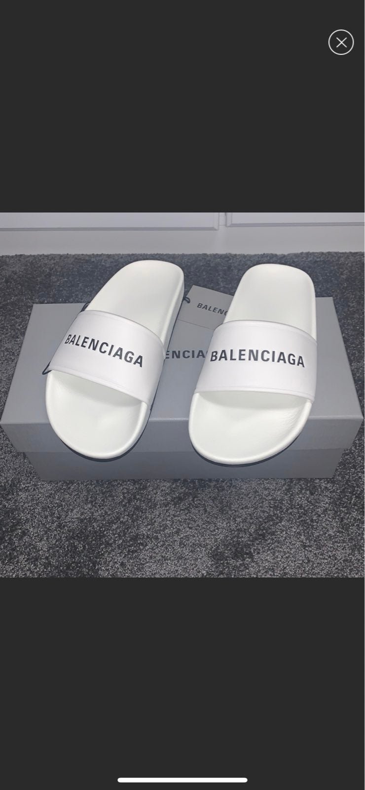 Balenciaga white slides