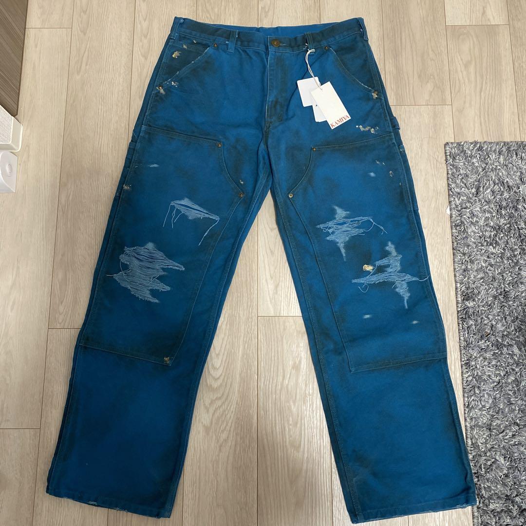 KAMIYA Boro Painter Pants M BLUE