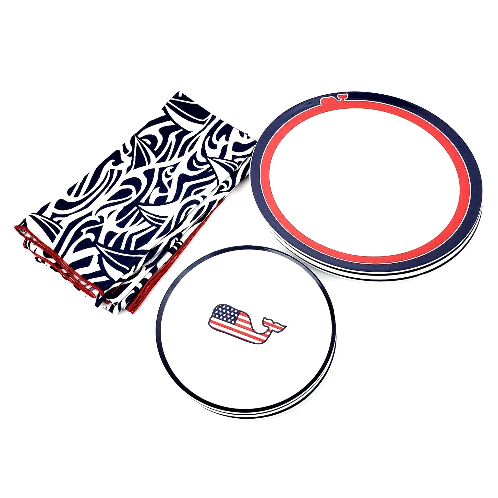 Vineyard Vines Whales Melamine Plates & Napkin Set 4 Piece Target Exclusive