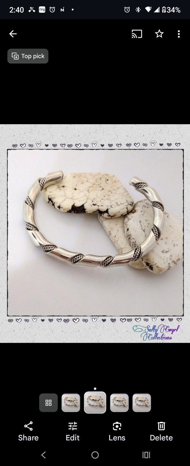 Vintage Navajo Sterling Silver Wrapped Rope Cuff Bracelet