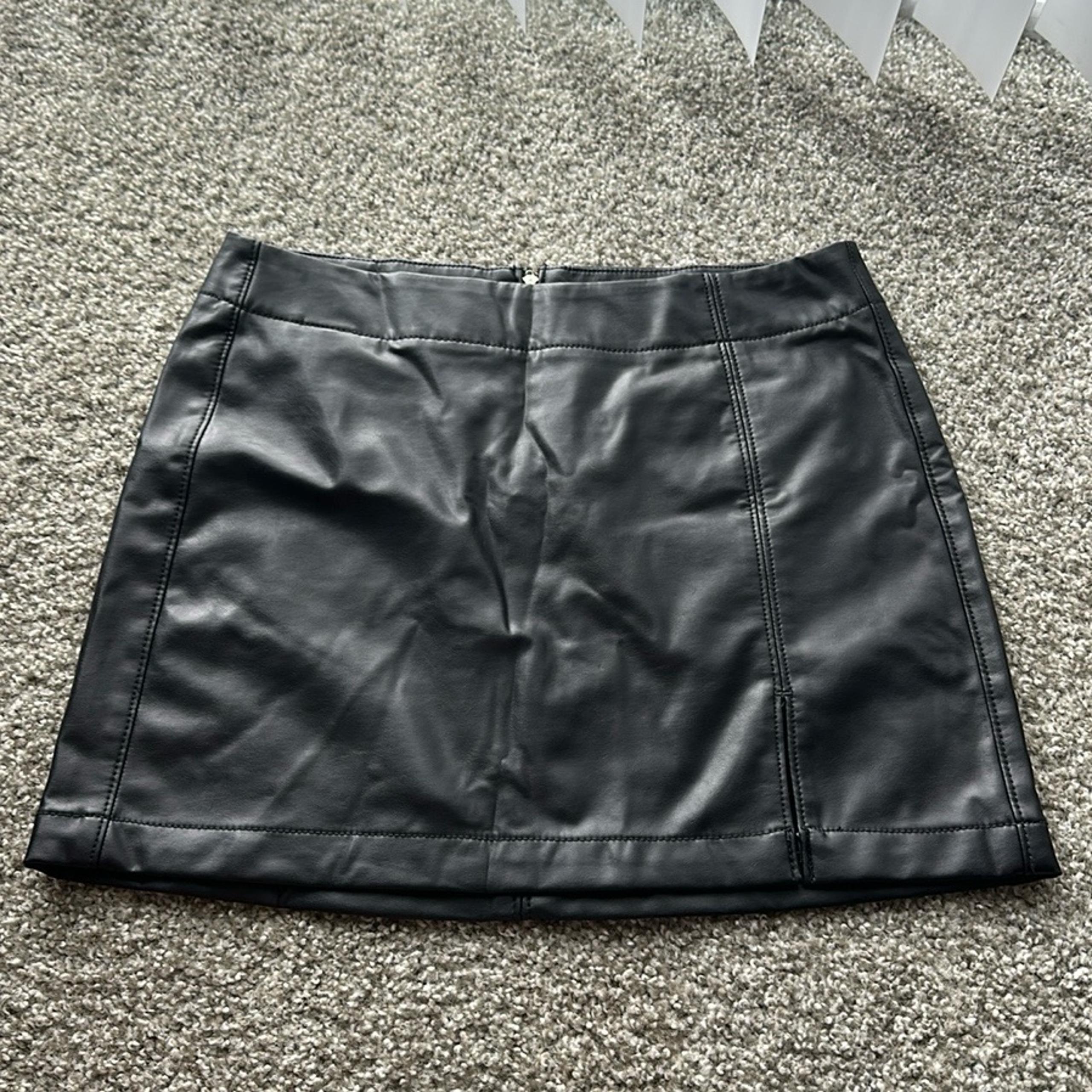 AE Women’s Vegan Black Leather Mini Skirt