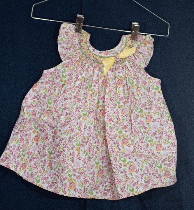 Baby Girls Floral Smocked Bishop Dress in PIMA Cotton (24 Mos) (Carousel Wear)