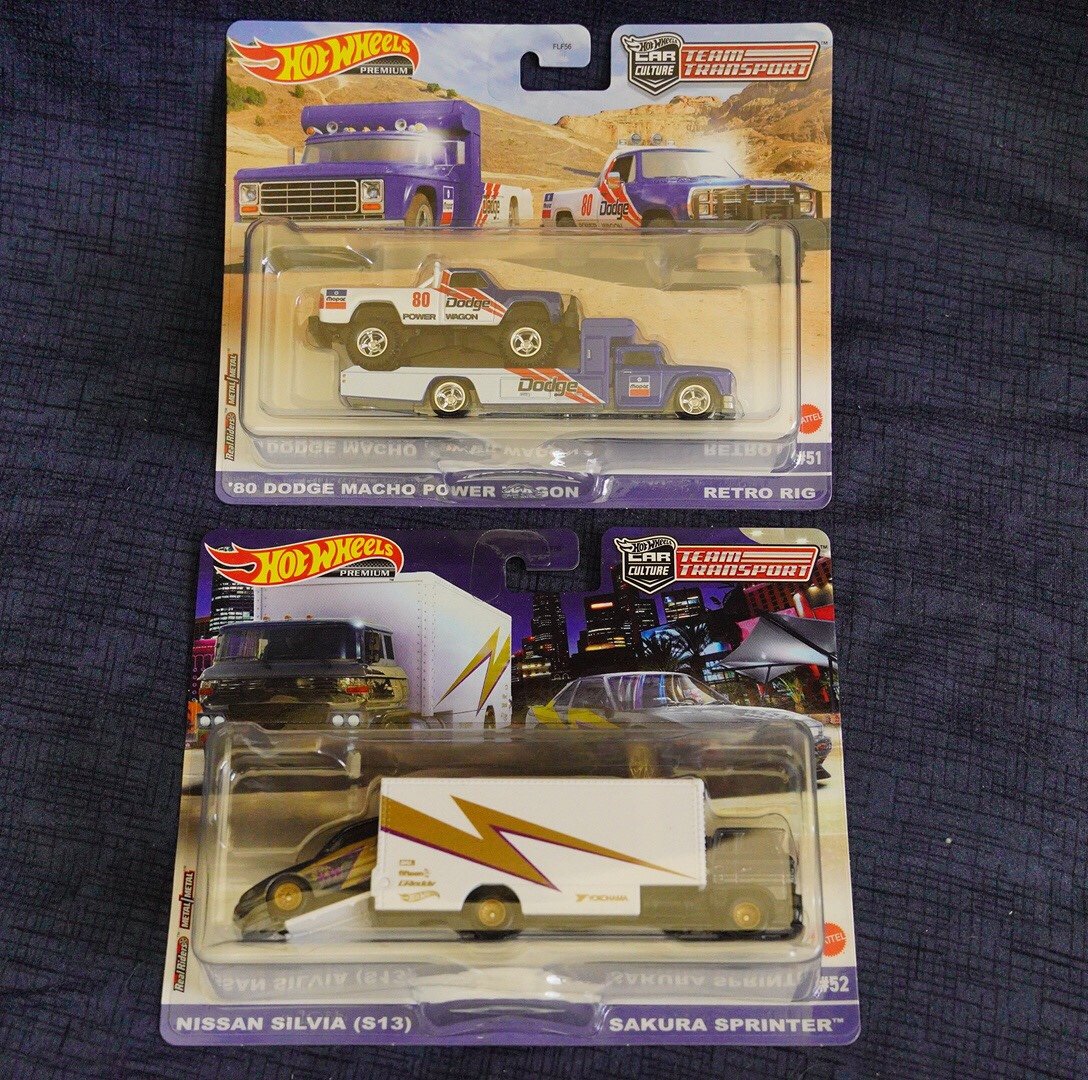 Hot wheels premium nissan silvia and dodge macho