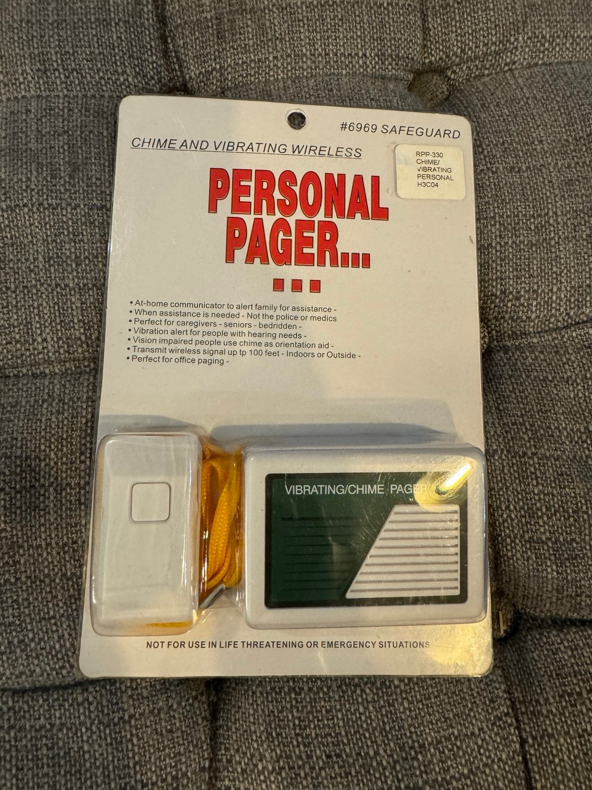 Wireless Personal Pager - 100 ft. Range - Vibrating/Chime B4